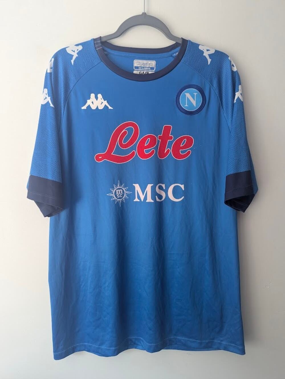 SSC Napoli 2021-22 Home Jersey Men’s XXL Kappa Kombat Pro Blue MSC Lete